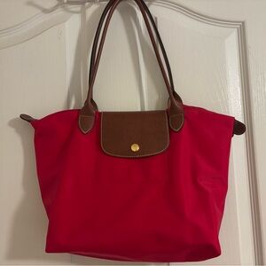 Longchamp Le Pliage Tote - Red Medium Size
